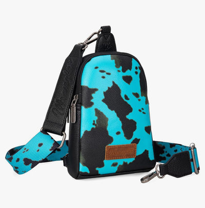 Wrangler® Cow Print Crossbody - Turquoise