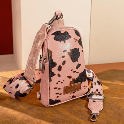 Wrangler® Cow Print Crossbody - Pink