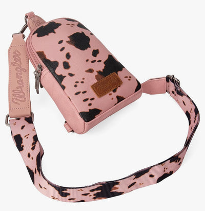 Wrangler® Cow Print Crossbody - Pink