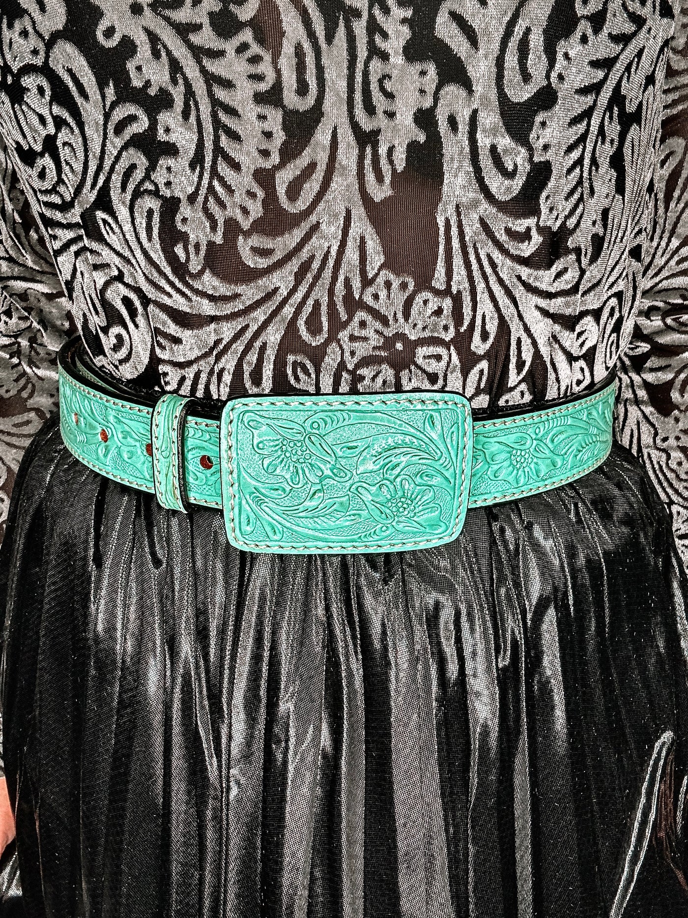 Totally Turquoise Tooled Belt