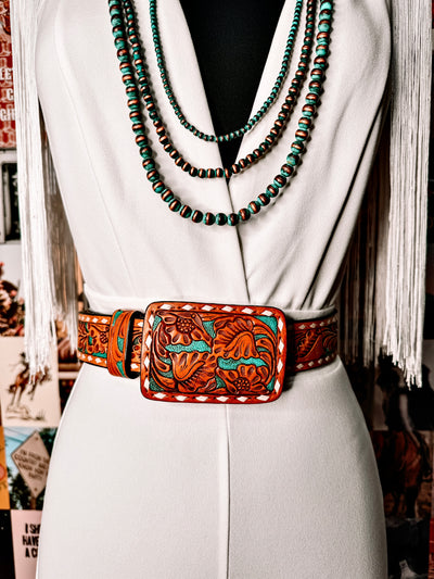 Western Oasis Tooled Belt