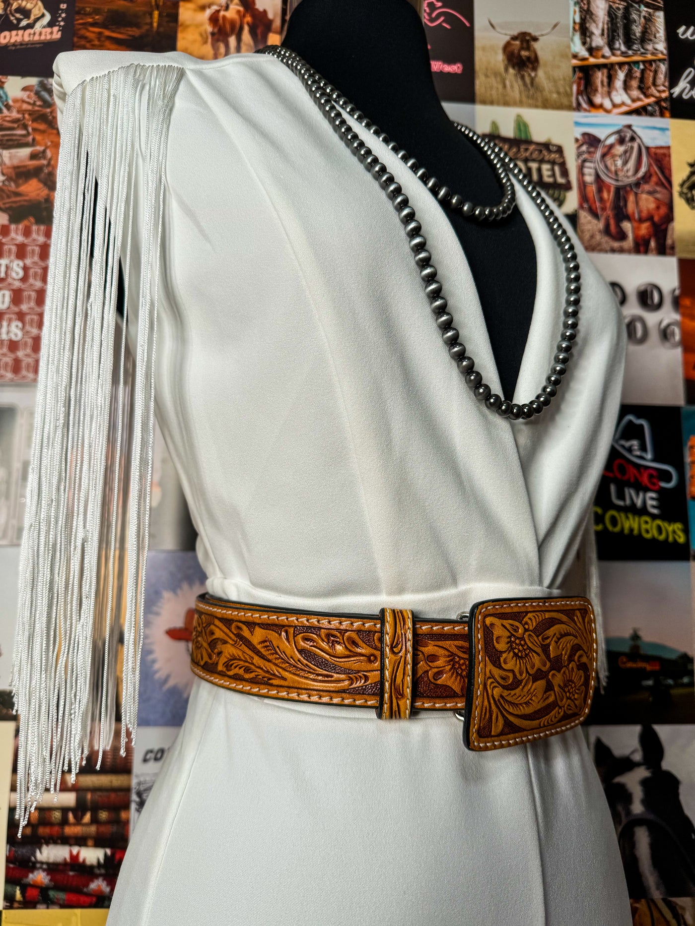 Tropical Cowgirl Tooled Belt