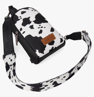 Wrangler® Cow Print Crossbody - Black