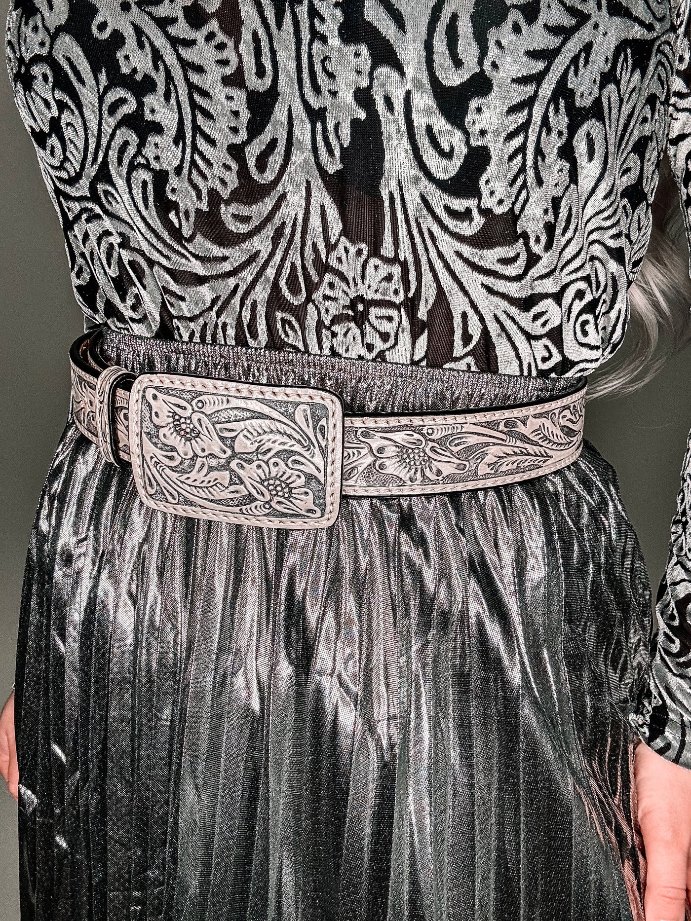 Silver Linings Tooled Belt
