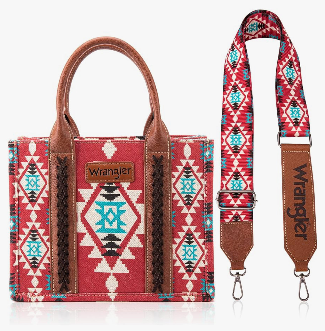 Wrangler® Aztec Tote - Burgandy