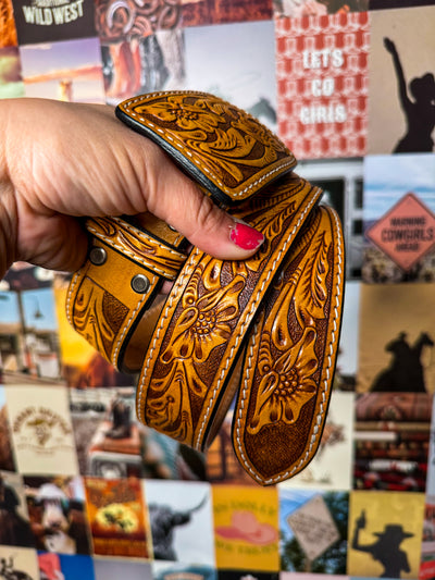 Tropical Cowgirl Tooled Belt