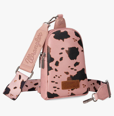 Wrangler® Cow Print Crossbody - Pink