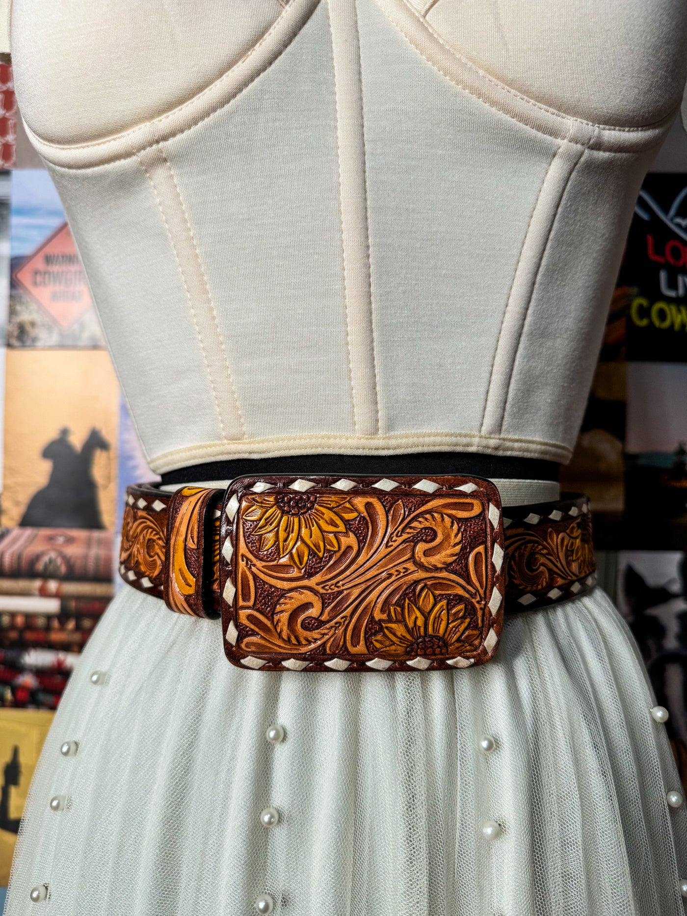 You’re My Sunflower Tooled Belt