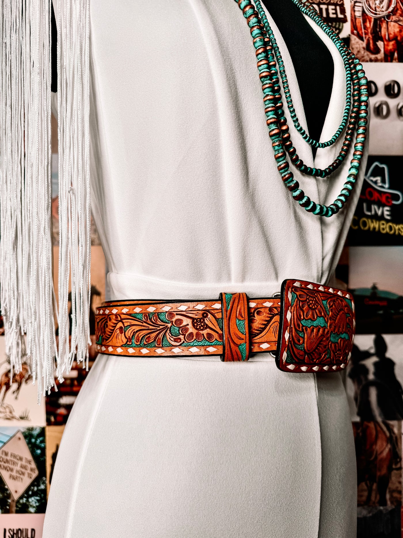 Western Oasis Tooled Belt