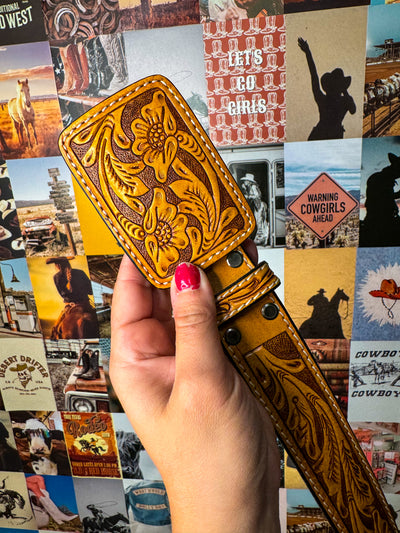 Tropical Cowgirl Tooled Belt