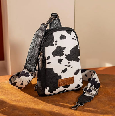 Wrangler® Cow Print Crossbody - Black