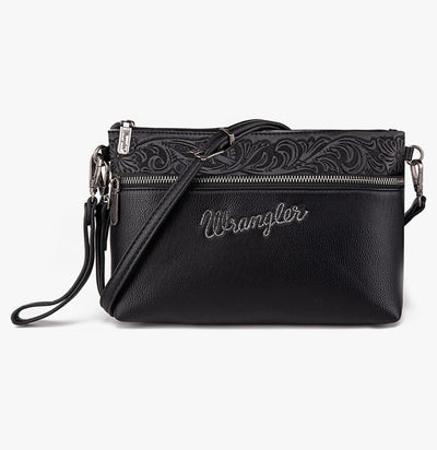 Wrangler® Wristlet - Black Tooled Leather