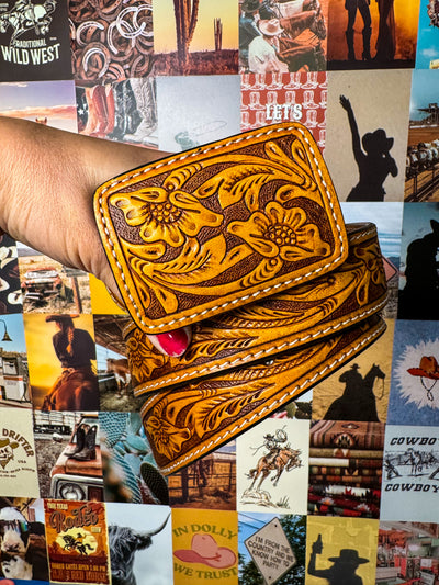 Tropical Cowgirl Tooled Belt