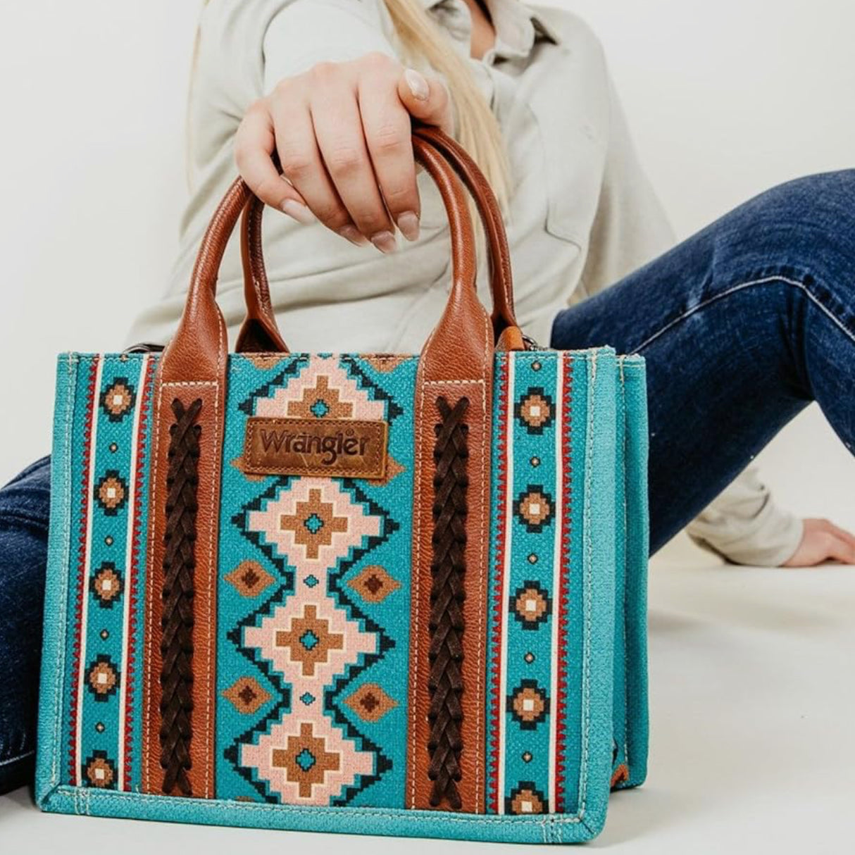 Wrangler® Aztec Tote - Dark Turquoise