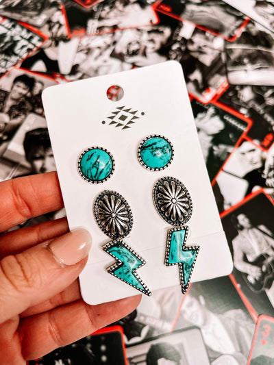 Electric Earring Set - Turquoise