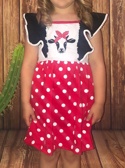 Red Polka Dot Cow Dress 🐮